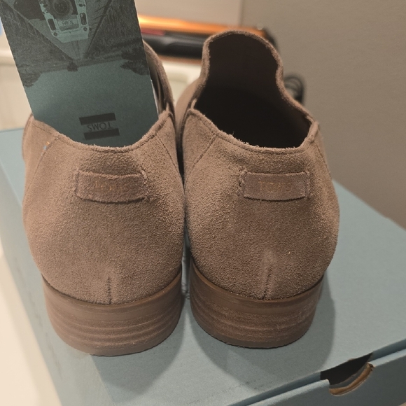 Toms Men's Suede Slip-Ons in Taupe Gray - Picture 3 of 5